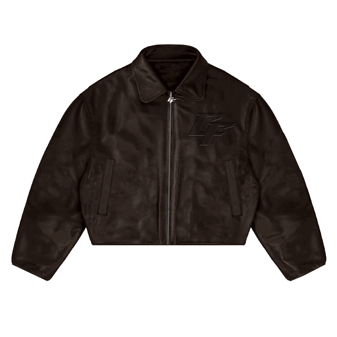 Refined Leather Jacket (Brown) - Main Image